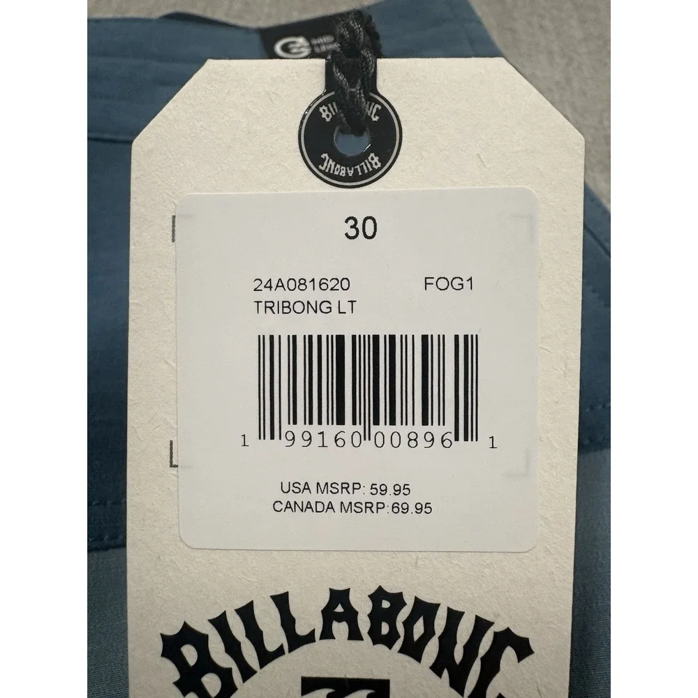 NEW Billabong Tribong Lo Tide Mens Blue Colorblock Board Shorts Size 30 Unlined